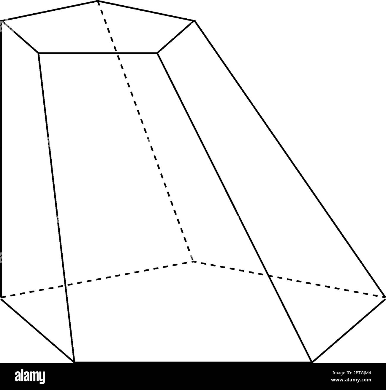 It is a frustum of a skewed pentagon with cut by plane, vintage line ...