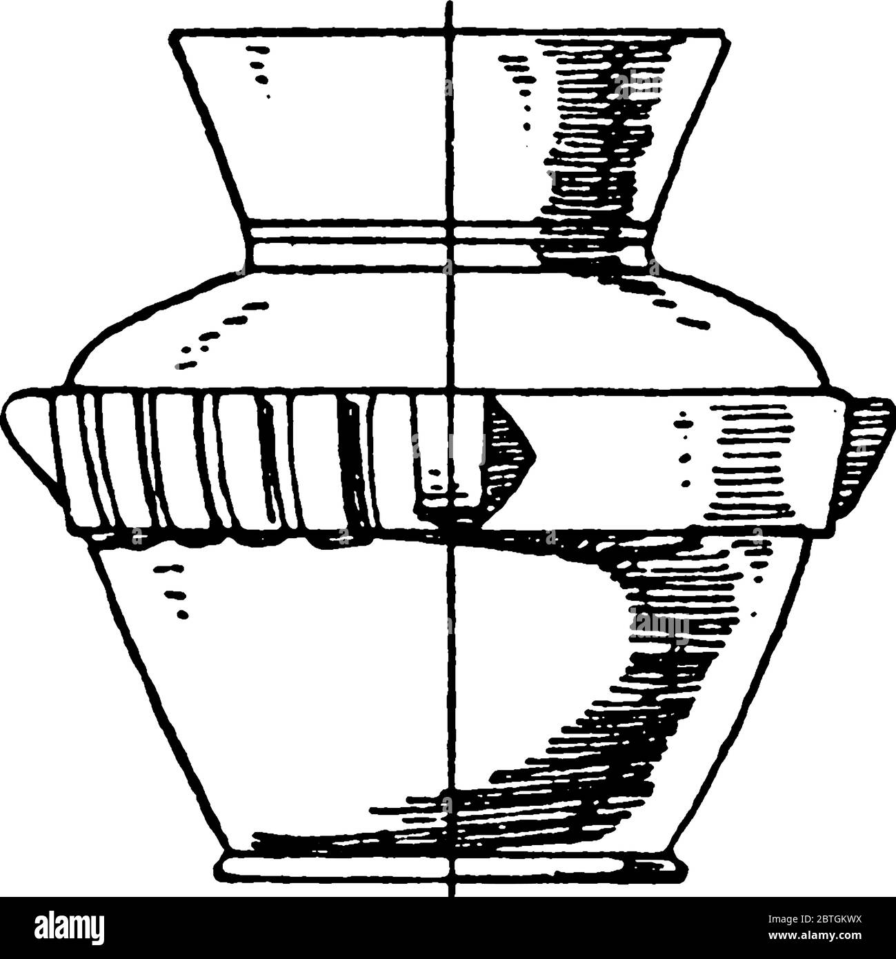 Found in the district of Elbe and Oder in central Europe is typically used in funeral rites as a repository for the ashes of the dead, vintage line dr Stock Vector