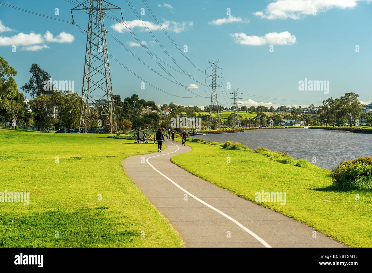 Melbourne, Australia Biking and walking trail along the Maribyrnong