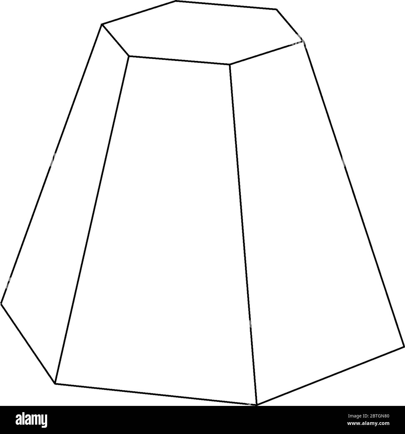 It’s an hexagonal pyramid which has six sides and all are equal by 120 degree angle and length, vintage line drawing or engraving illustration. Stock Vector