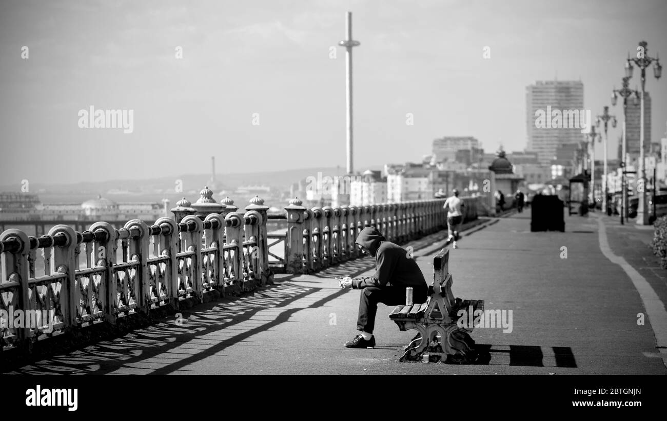 Seaside railings promenade Black and White Stock Photos & Images - Alamy