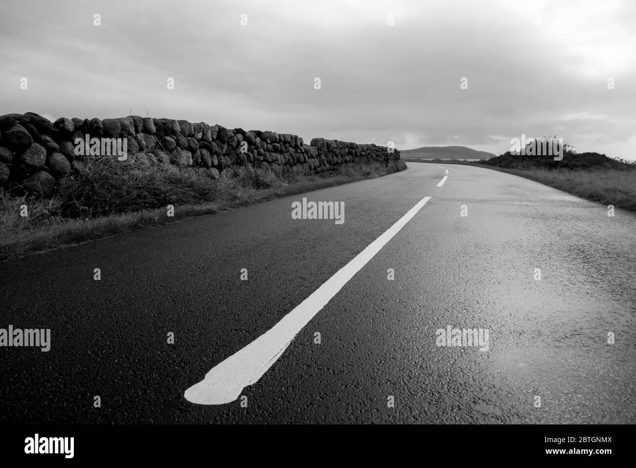 Road marking stone Black and White Stock Photos & Images - Alamy