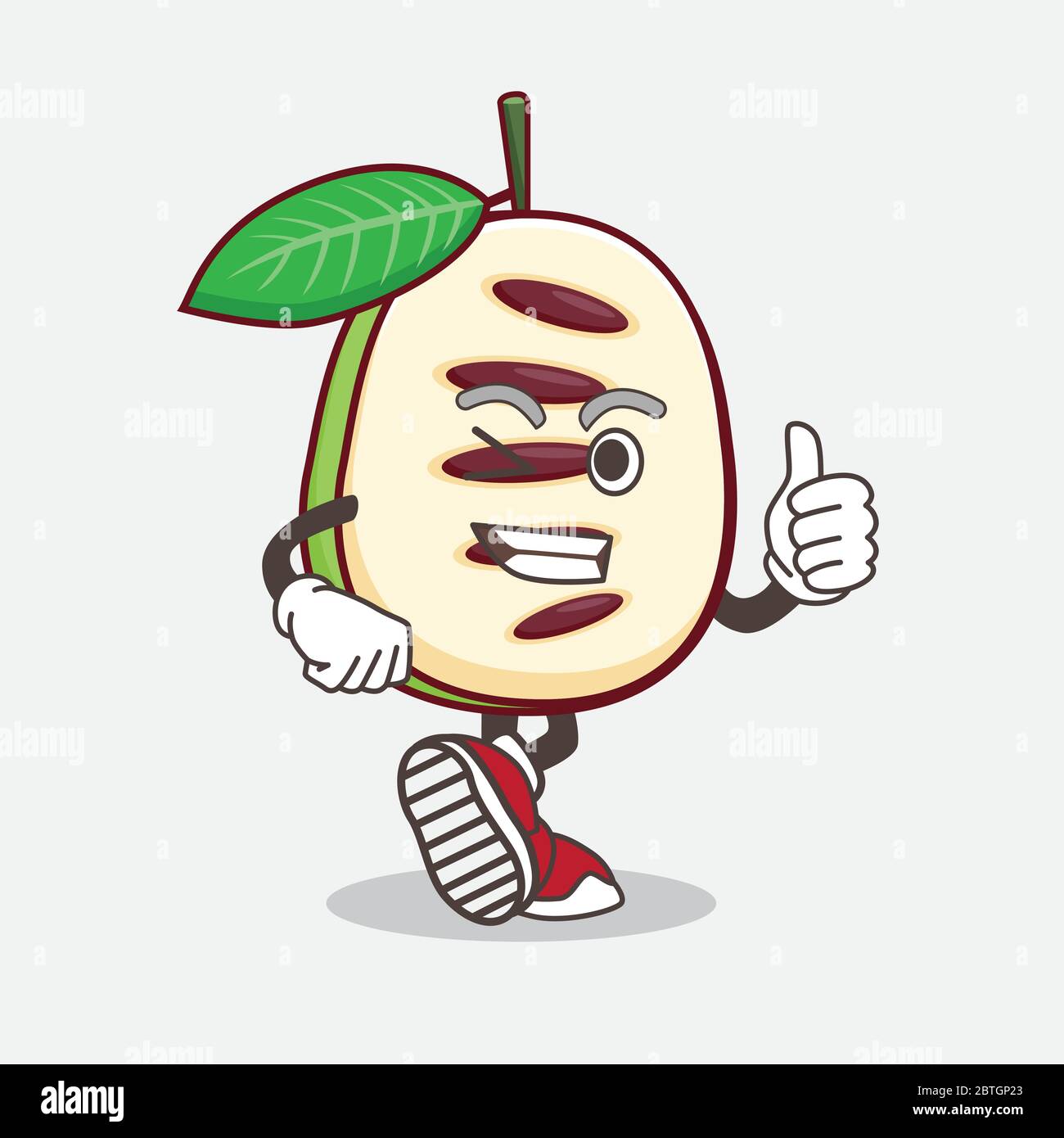 An illustration of Pawpaw Fruit cartoon mascot character making Thumbs up gesture Stock Vector