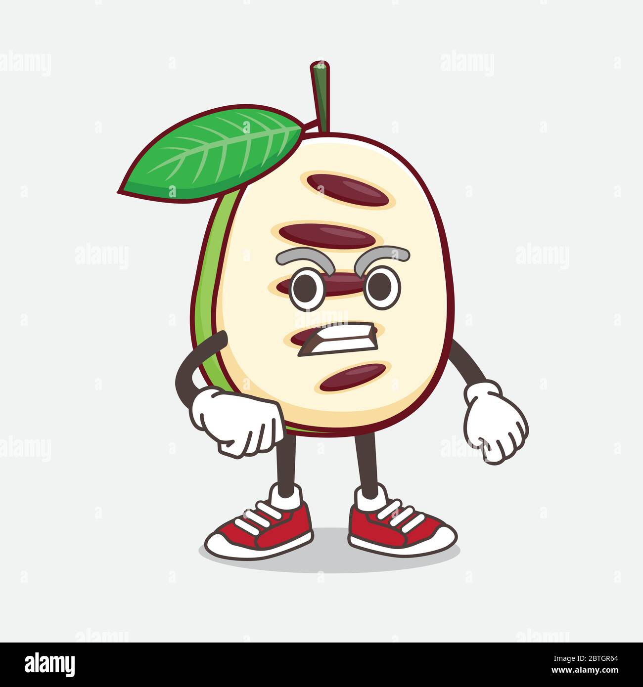 An illustration of Pawpaw Fruit cartoon mascot character with angry face Stock Vector Image