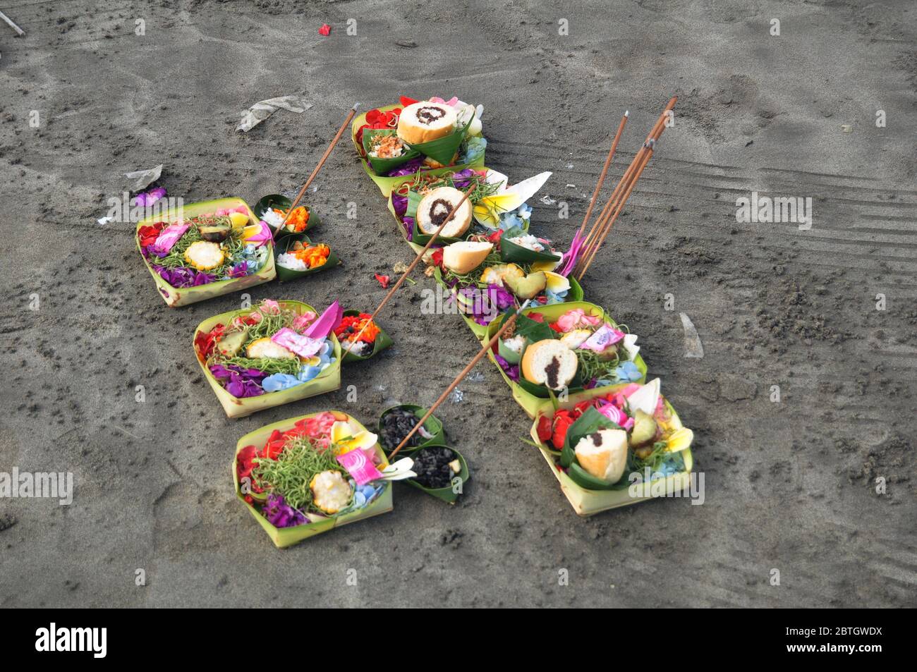 Sacrificial offering set balinese and indonesian style rite offer to ...