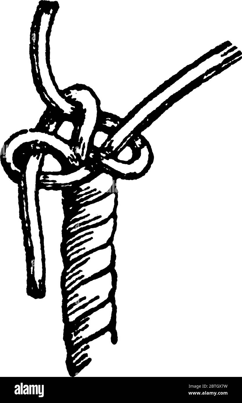 Knots and splices include all the various methods of tying, fastening, and joining ropes or cords. To prevent a rope fraying at the ends, the simplest Stock Vector