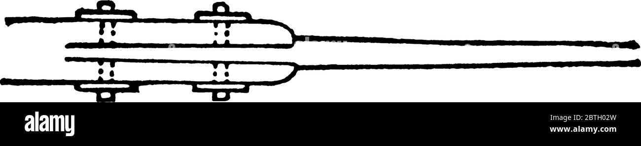 The attaching point for the spear point of the Roman javelin, or pila. It was used by the Roman army in ancient times and is about 2 metres in length Stock Vector
