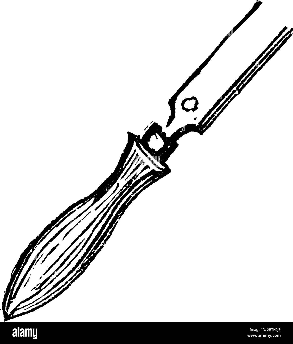 A typical representation of the haft, a handle of a knife, axe, or spear, vintage line drawing or engraving illustration Stock Vector
