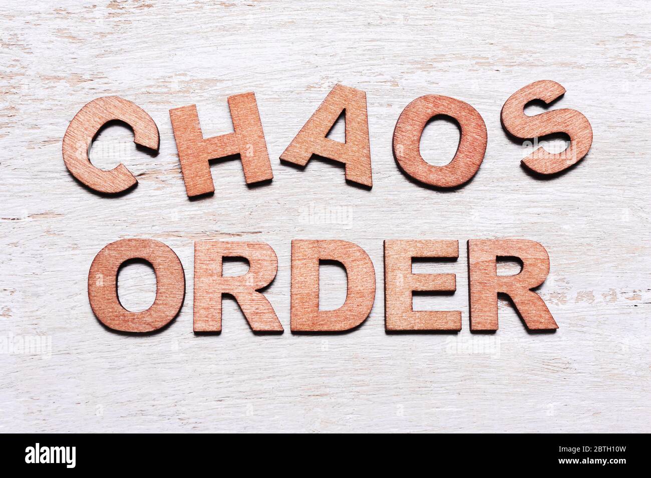 order and chaos.  Concept of business model, organization. Stock Photo