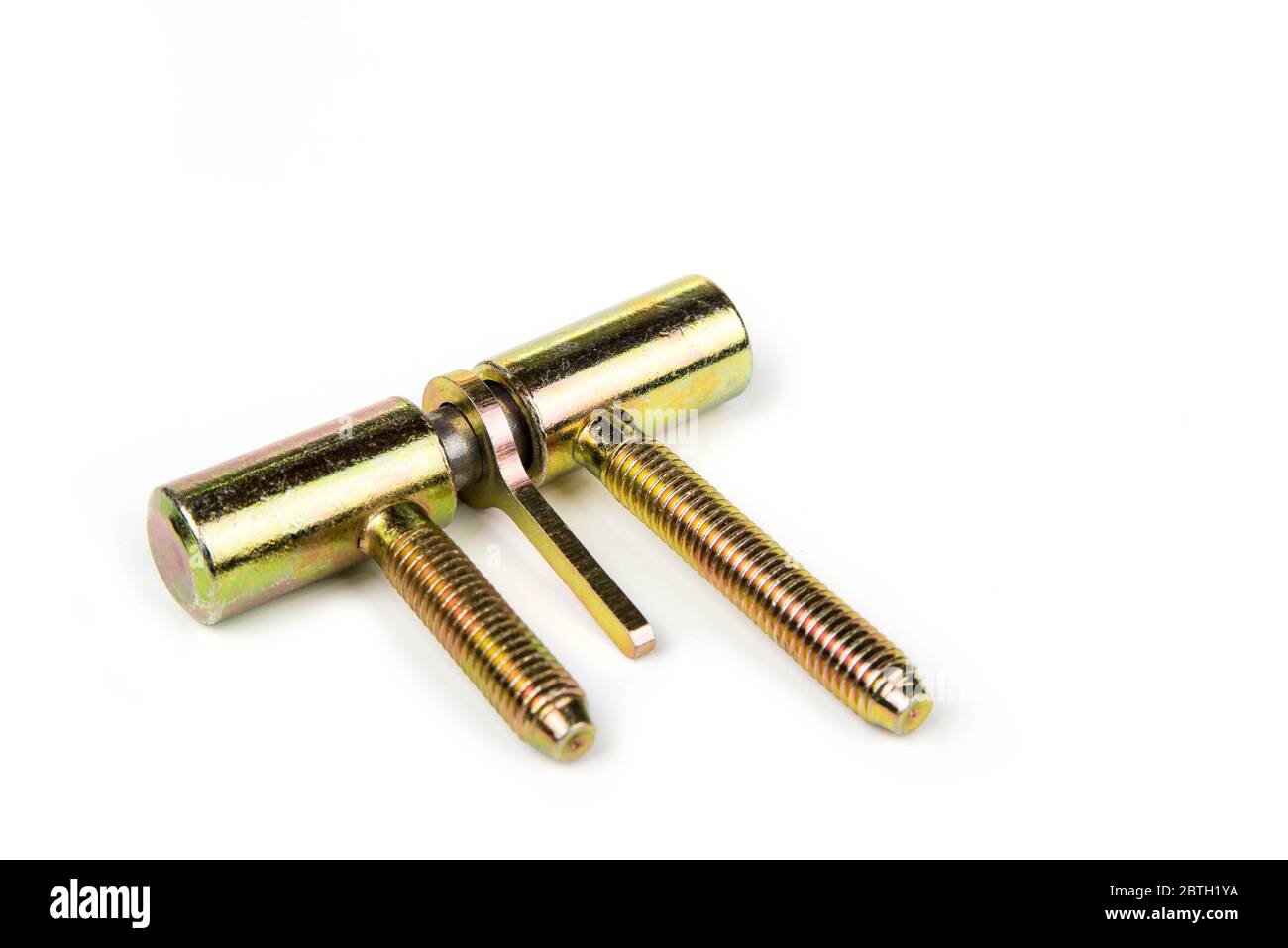 Brass door lift off hinges on a white background Stock Photo Alamy