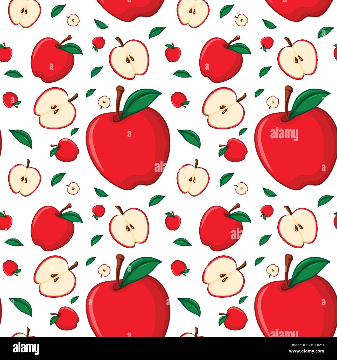 Seamless background design with red apple illustration Stock Vector ...
