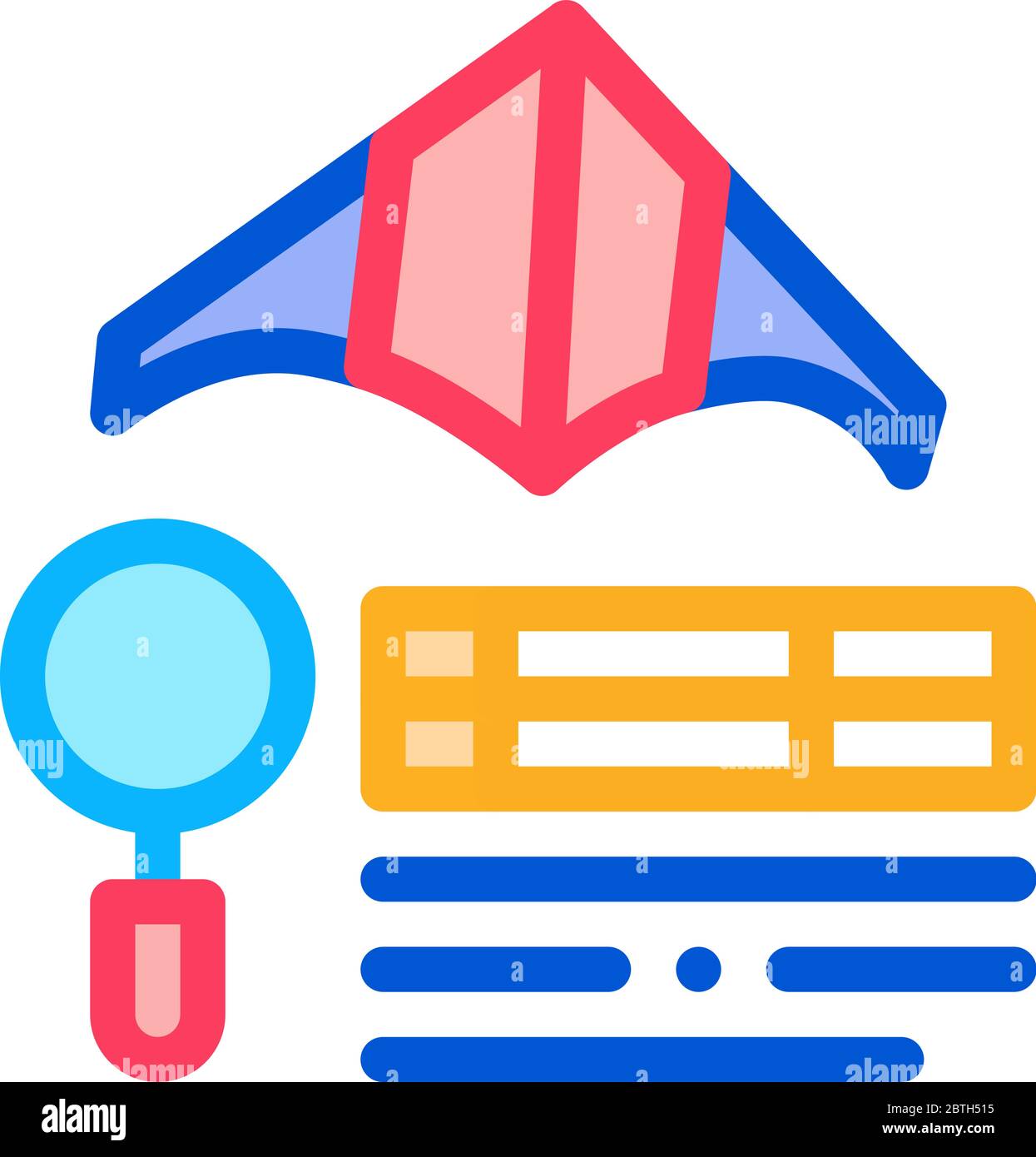 kite flight research icon vector outline illustration Stock Vector