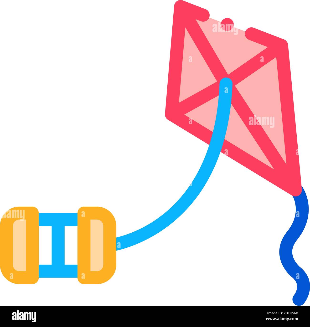 kite with rope keg icon vector outline illustration Stock Vector Image ...