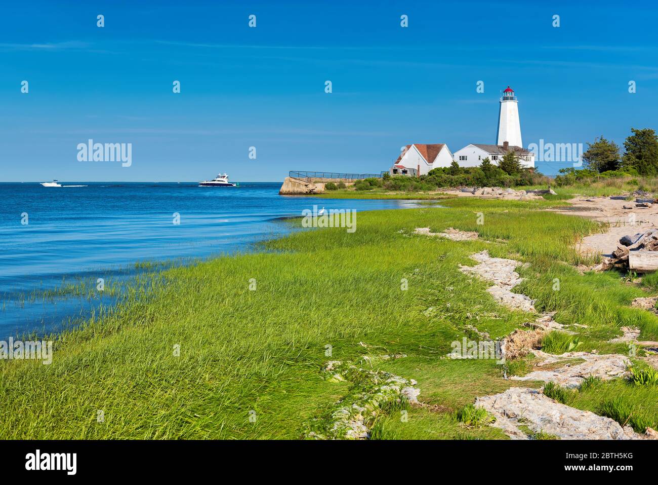 Lynde Point Lighthouse, Old Saybrook, Connecticut, USA Stock Photo