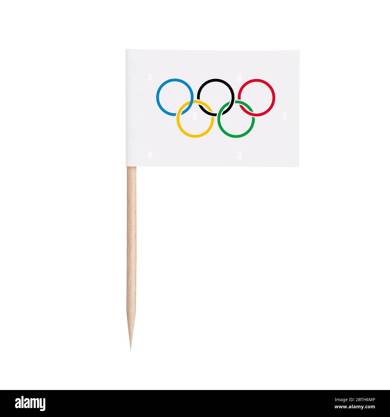 Olympic Miniature paper flag. Isolated toothpick flag pointer on white ...