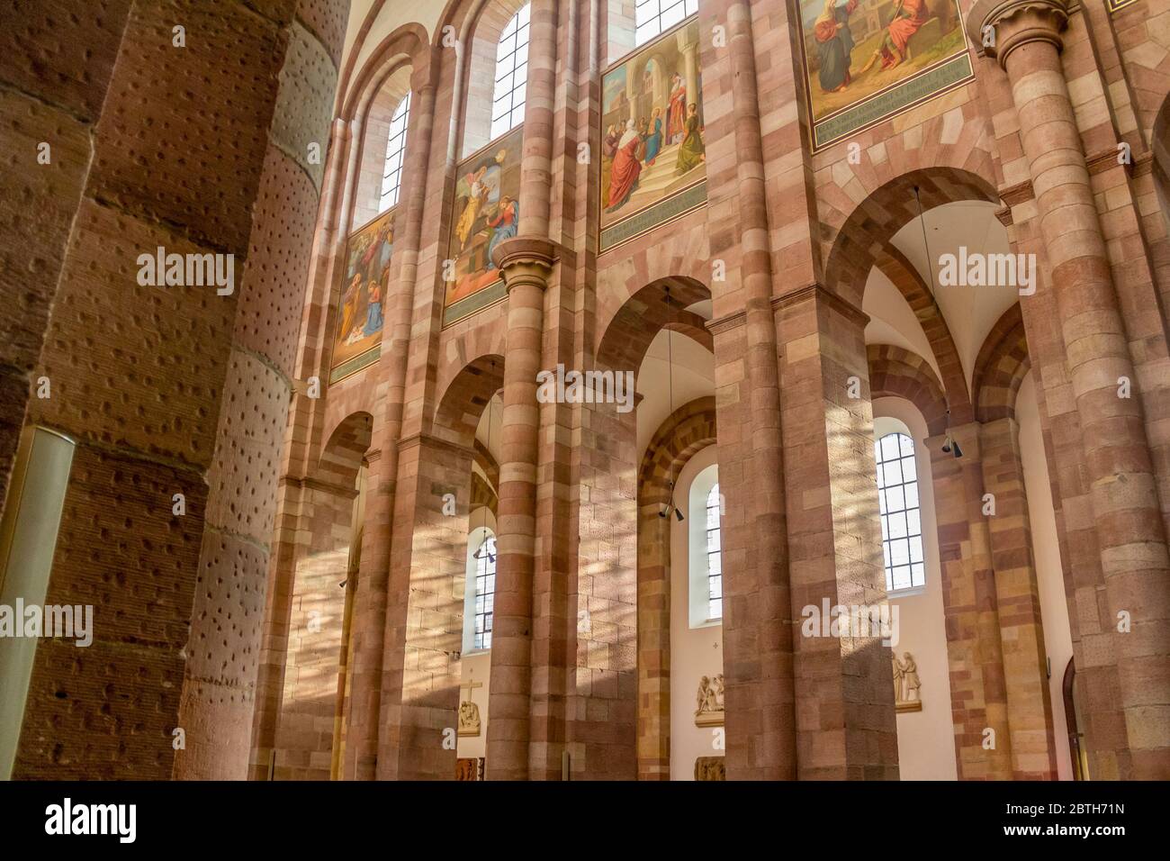 scenery inside of the Speyer Cathedral located in Speyer, Germany Stock Photo