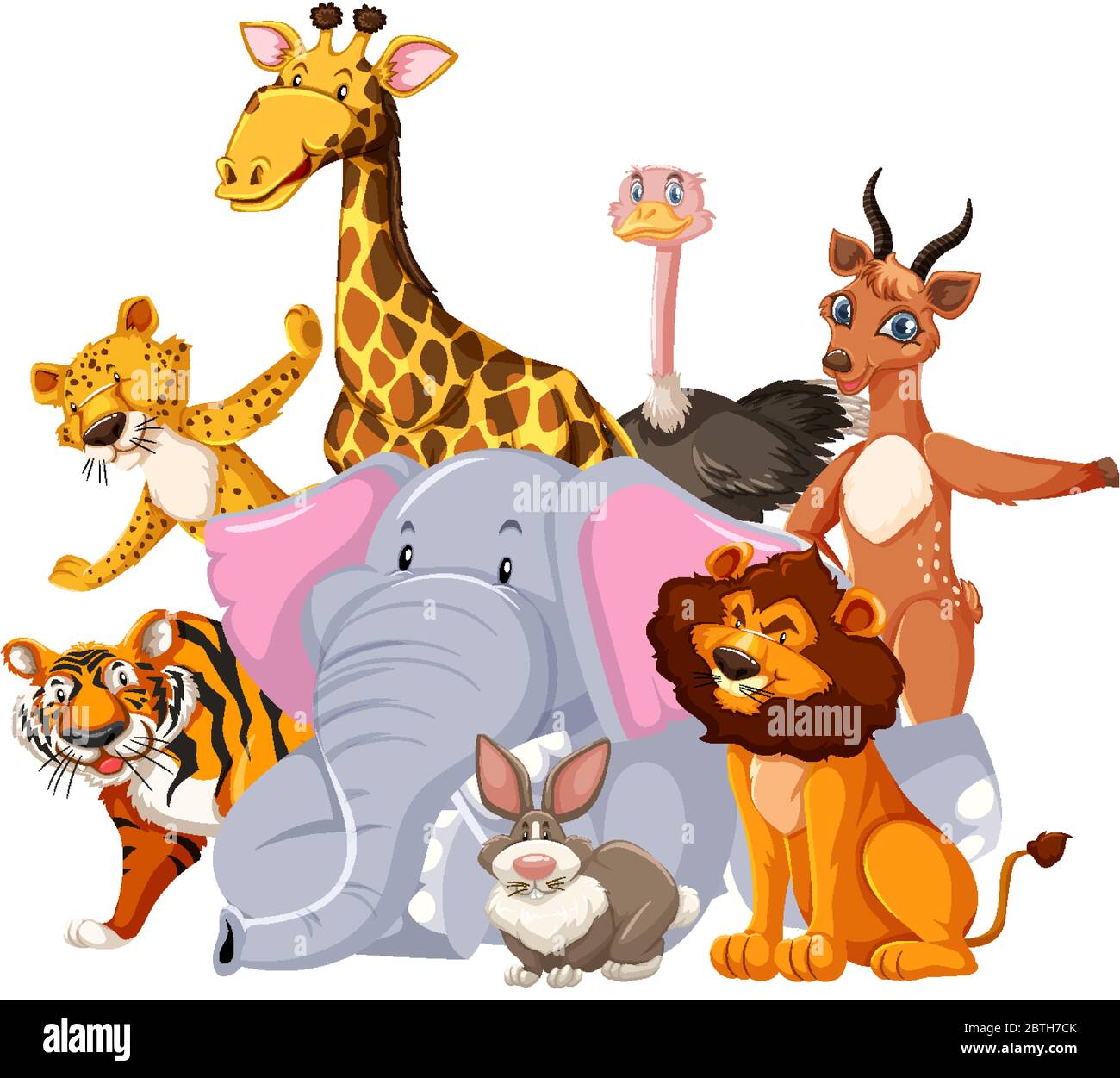 Group of wild animal cartoon character illustration Stock Vector Image &  Art - Alamy