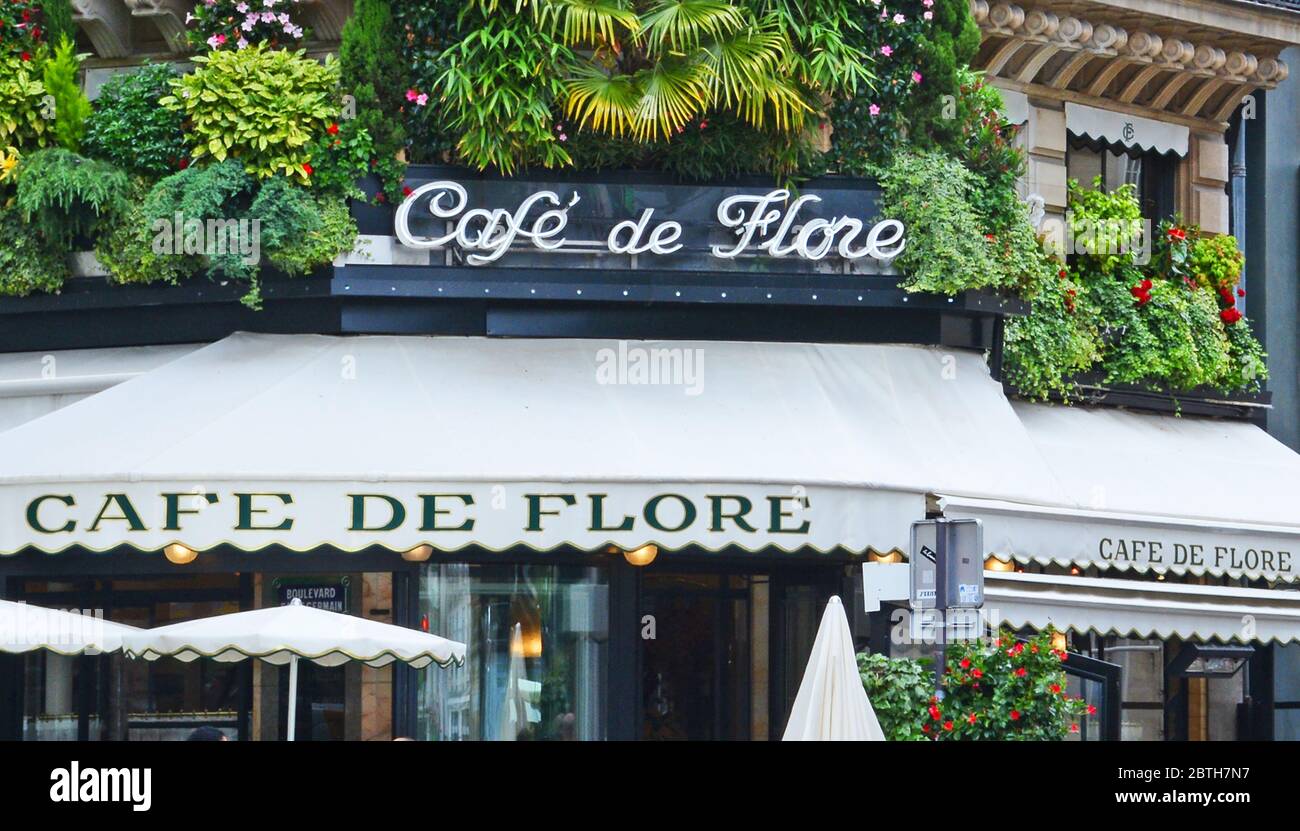 Café de Flore, Latin quarter, Paris, France Stock Photo