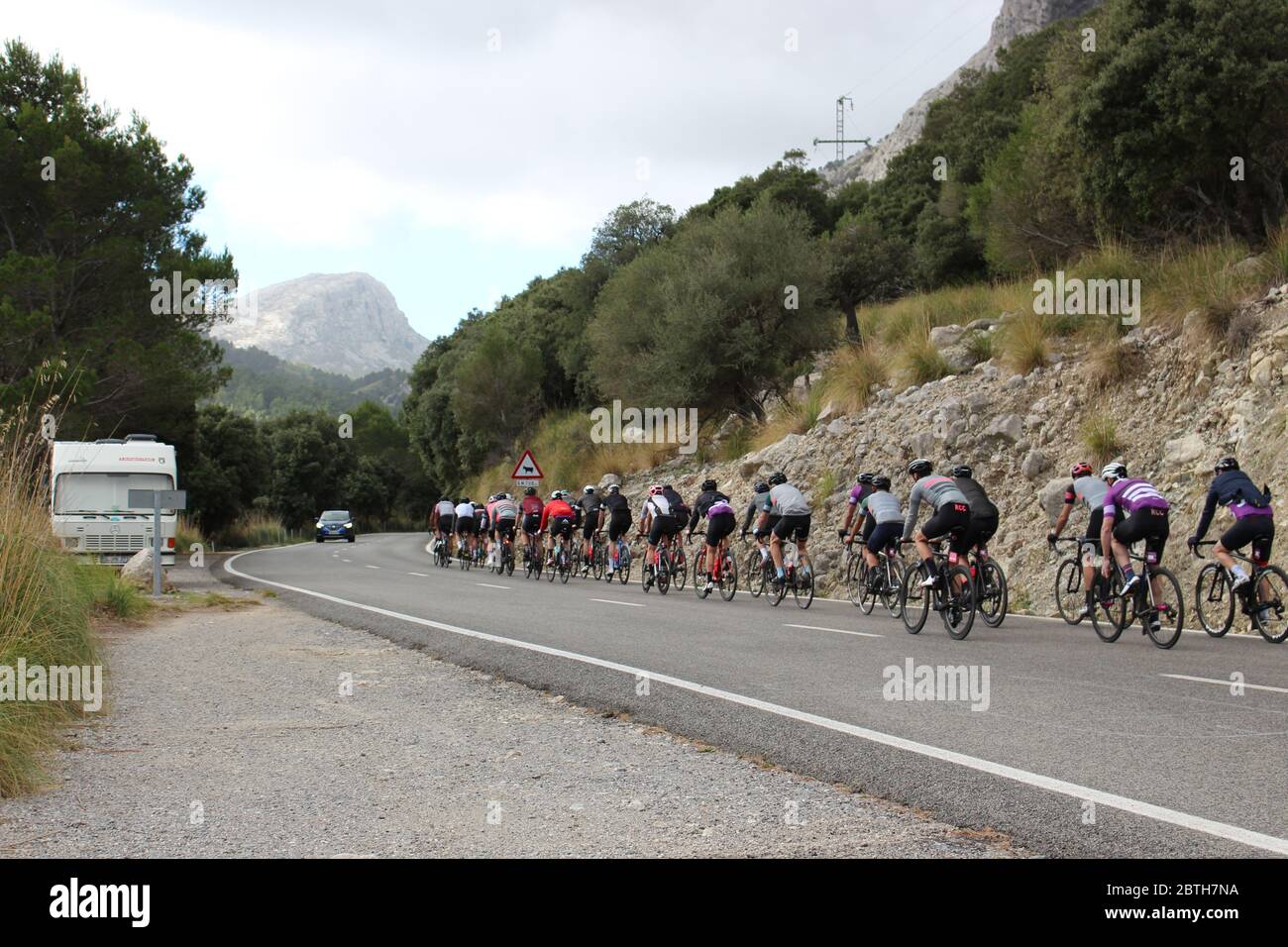 Cyclists in Mallorca Stock Photo