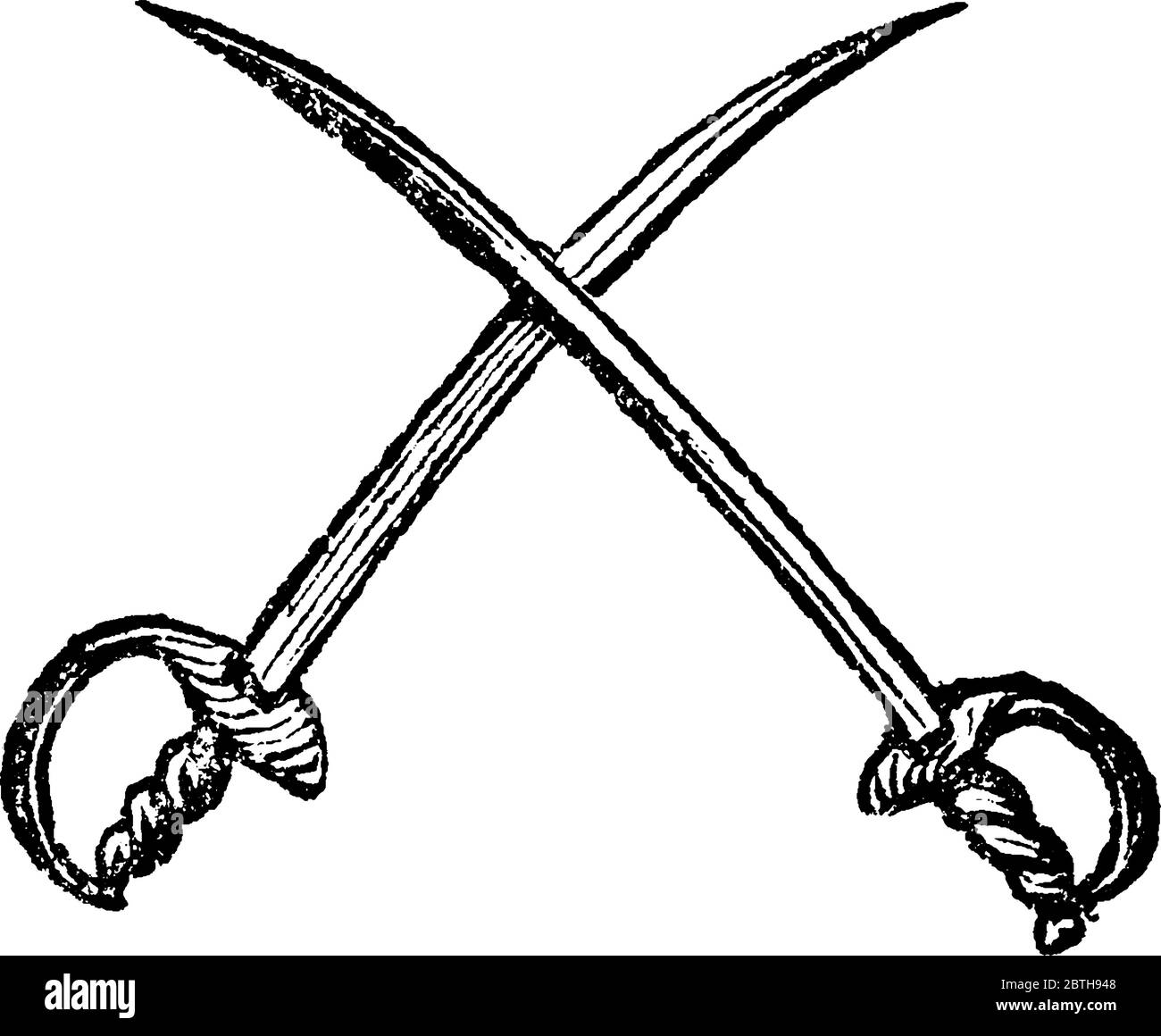 Crossed swords. Hand drawn sketch - Stock Illustration [39008967] - PIXTA