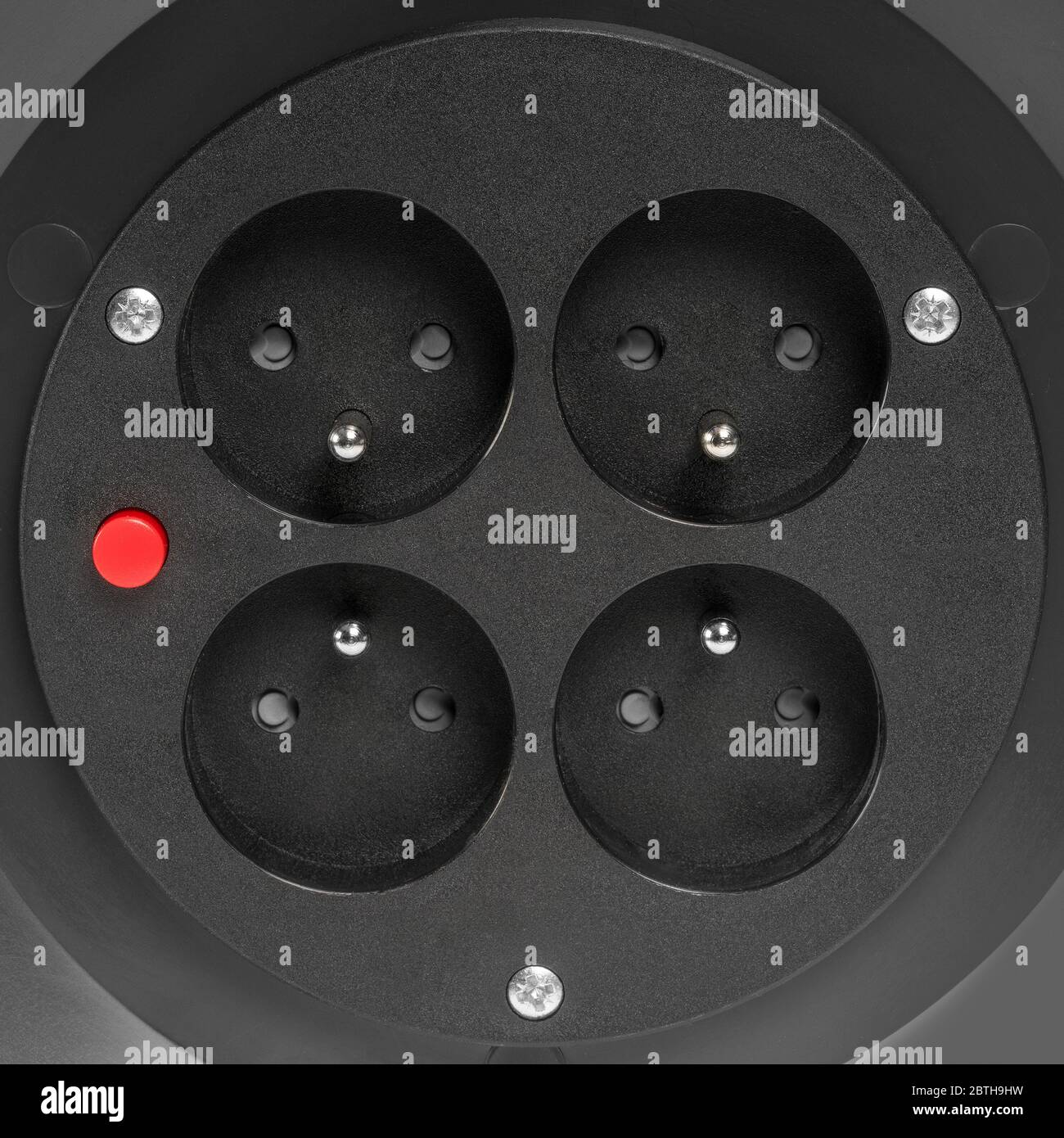 studio photography of some power sockets on a cable reel Stock Photo ...
