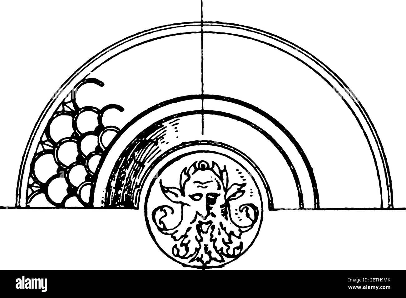 An Italian renaissance ceramic dish, vintage line drawing or engraving