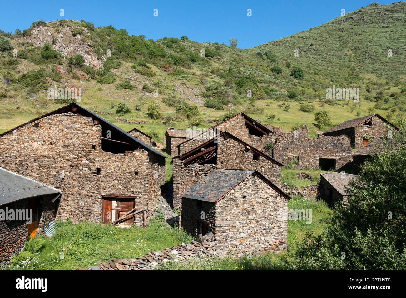 Bordes de Nibros.Abandoned village.Pyrenees.Catalunya.Spain Stock Photo