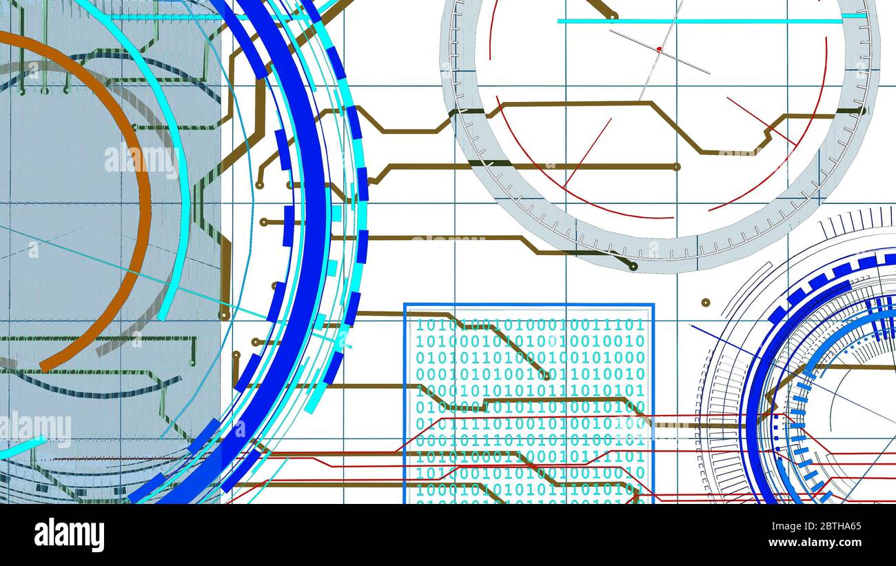 abstract technology background with circles and squares Stock Photo - Alamy