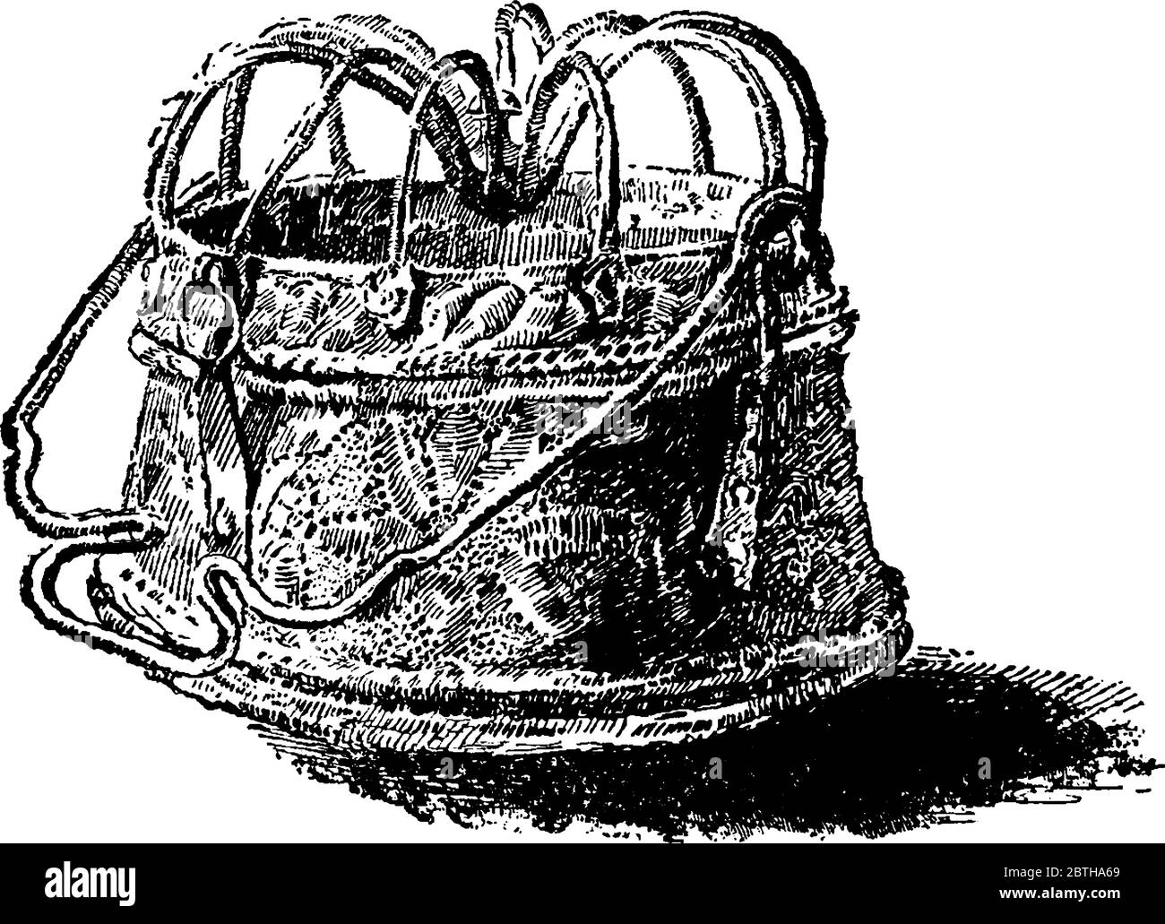 Scaldino, a small covered brazier of glazed earthenware, used in Italy,  vintage line drawing or engraving illustration Stock Vector Image & Art -  Alamy