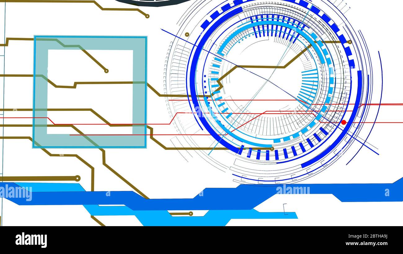 abstract technology background with circles and squares Stock Photo - Alamy