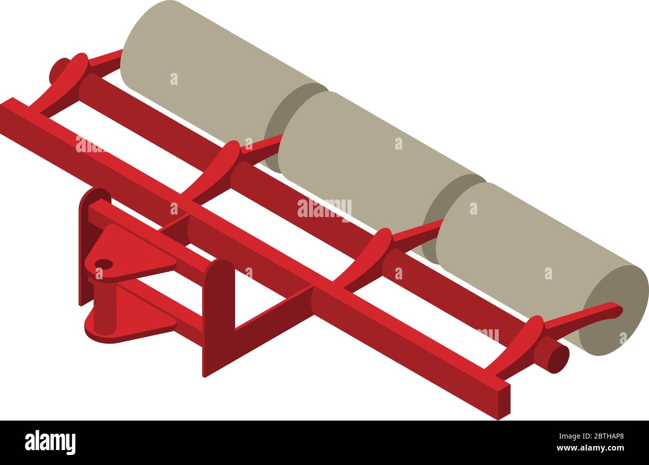 Farm machinery roller icon. Isometric of farm machinery roller vector ...