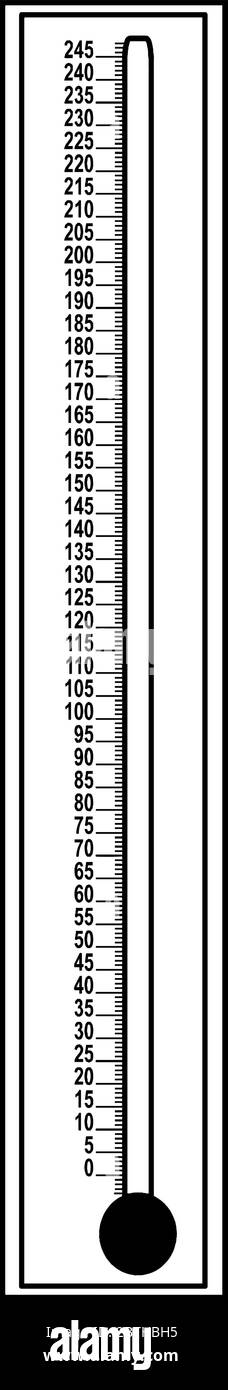 Temperature Scale with single reading i.e. Fahrenheit. Fahrenheit range is from 0 to 245, vintage line drawing or engraving illustration. Stock Vector