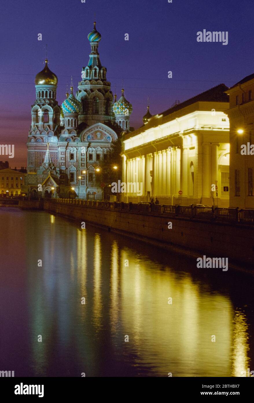 Russia, St. Petersburg - Church Saviour on Spilled Blood at night. Stock Photo
