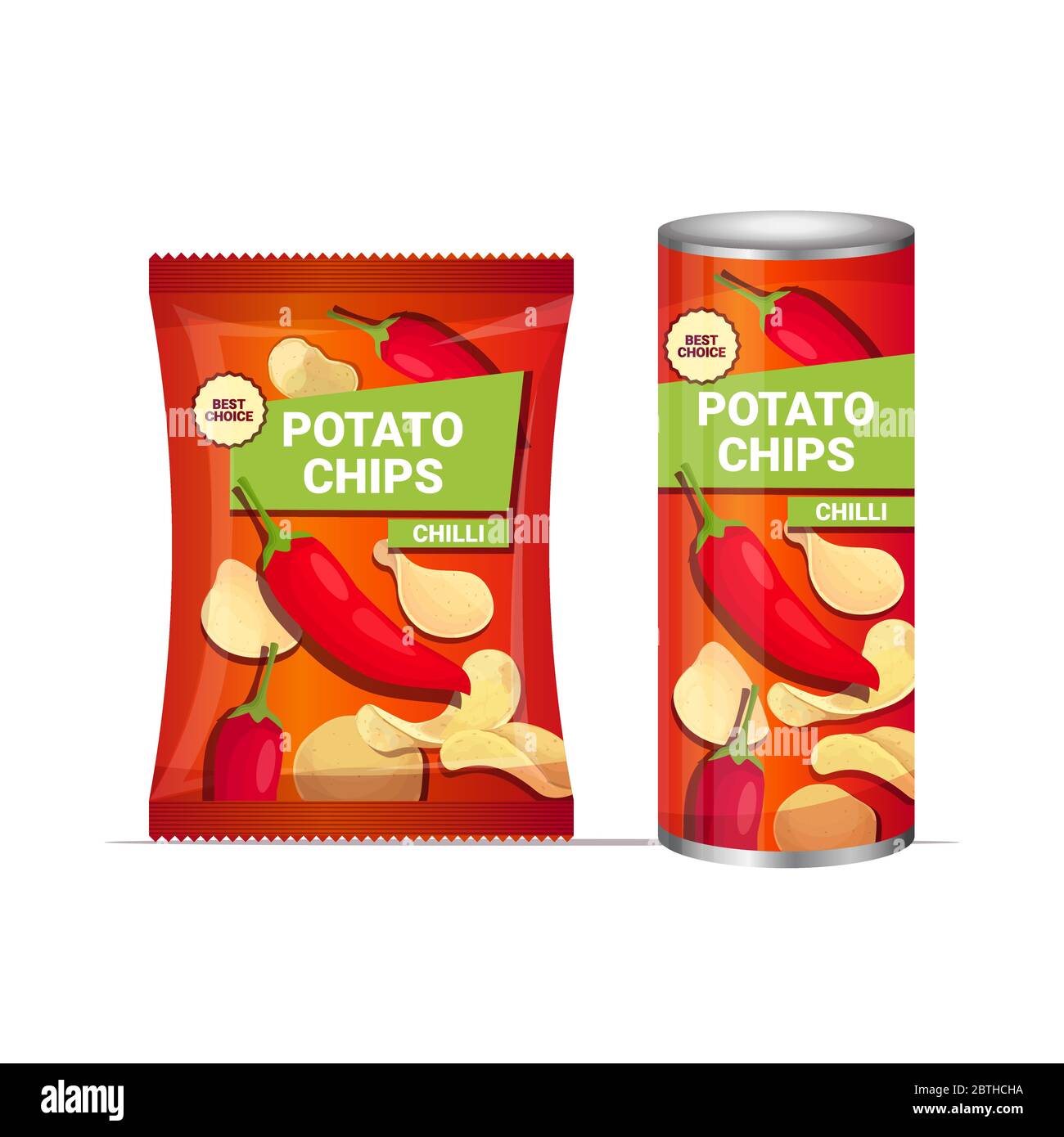 potato chips with chilli flavor crisps natural potatoes and packaging