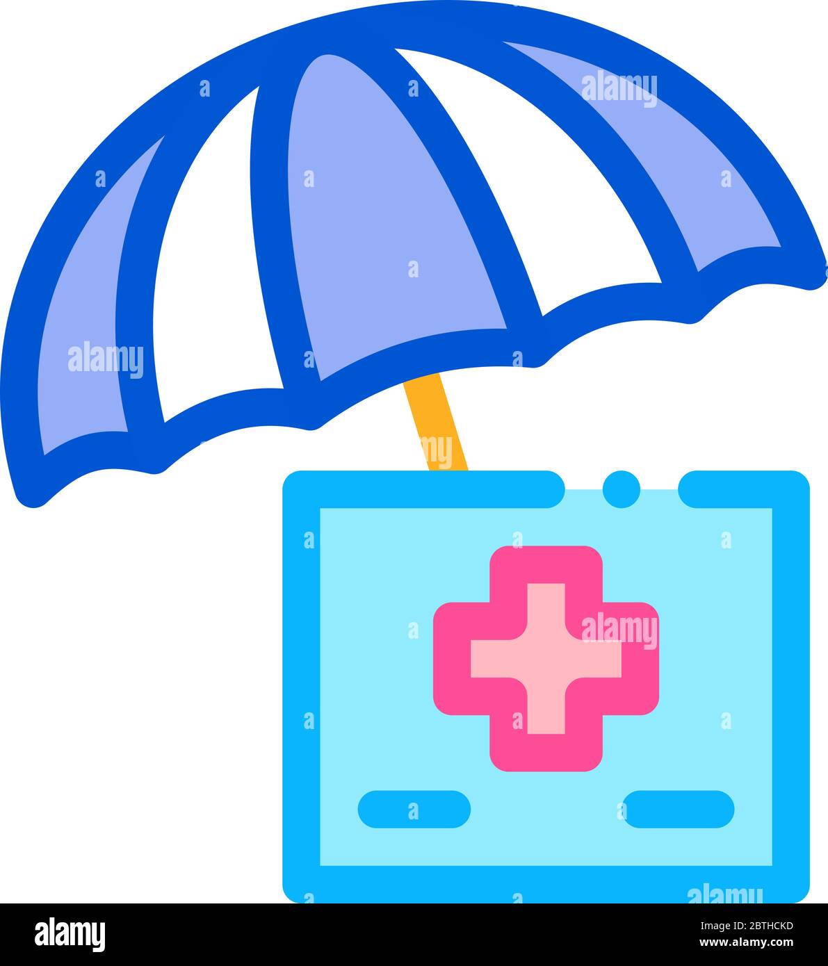 medical care under umbrella icon vector outline illustration Stock