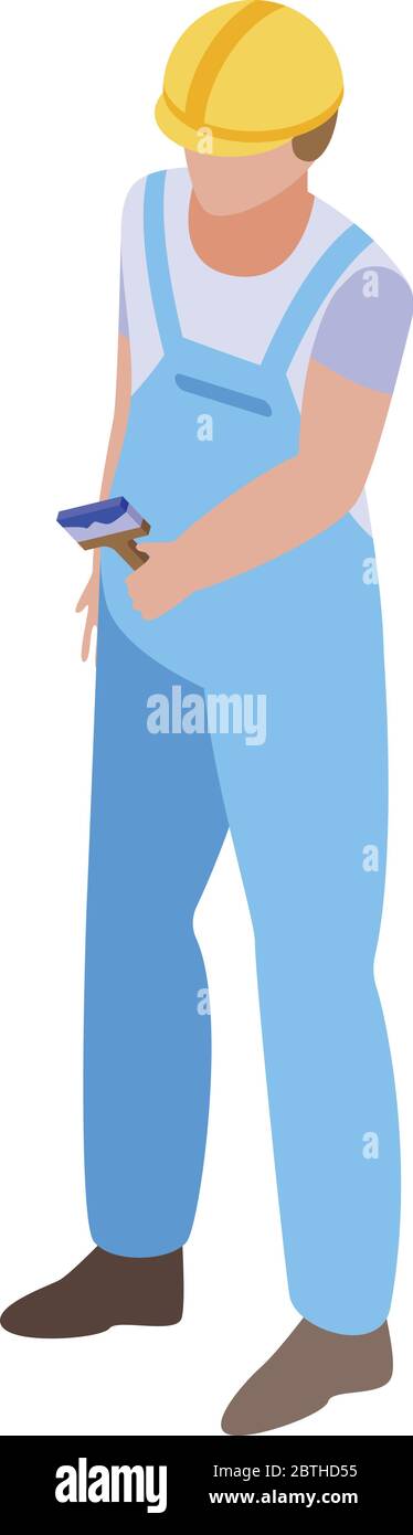 Painter icon, isometric style Stock Vector