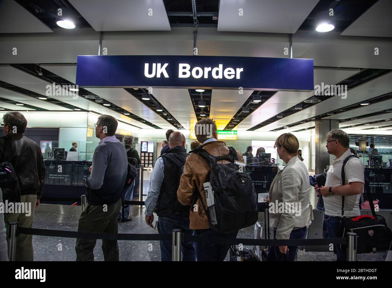 UK Border Passport Control Terminal 3 Heathrow Airport, England, United KIngdom, UK Stock Photo