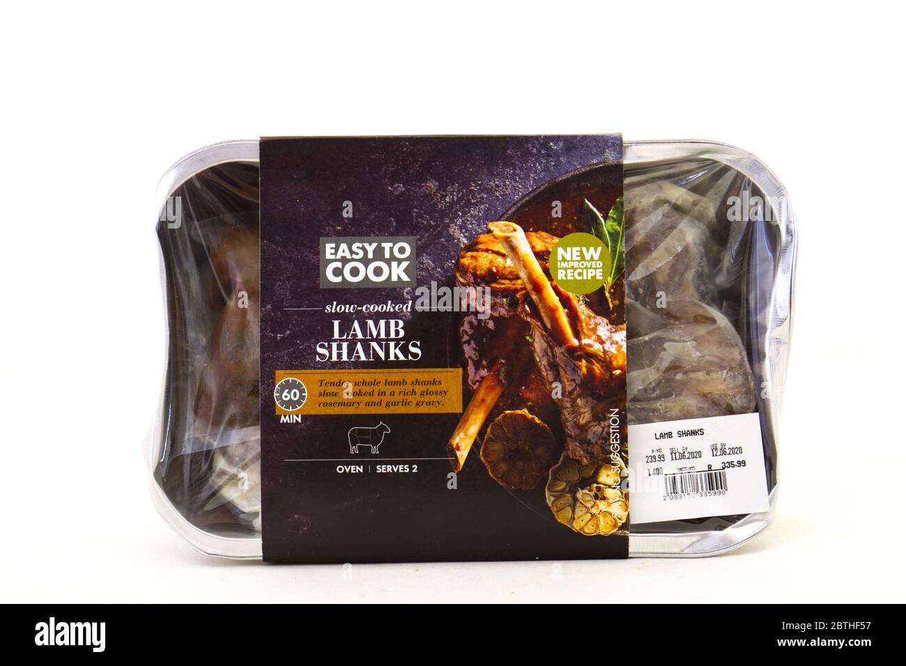 Alberton, South Africa easy to cook slowcooked lamb shanks from Woolworths Food isolated on a