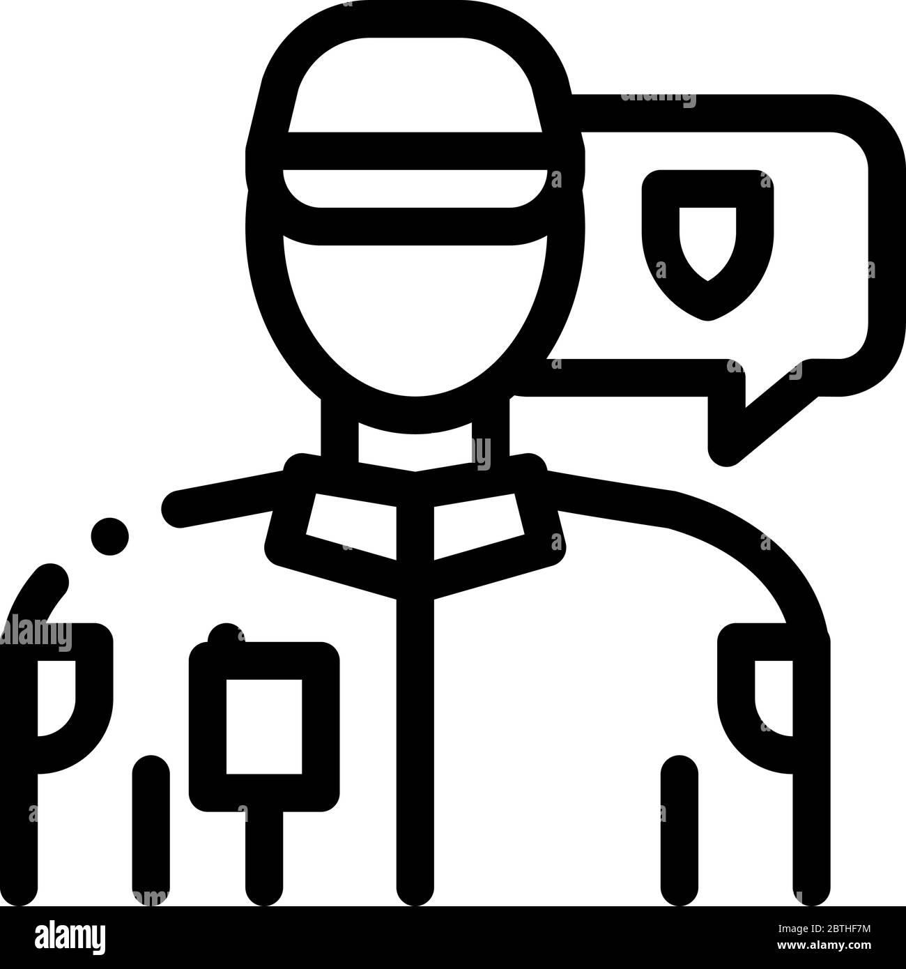 police officer icon vector outline illustration Stock Vector Image ...