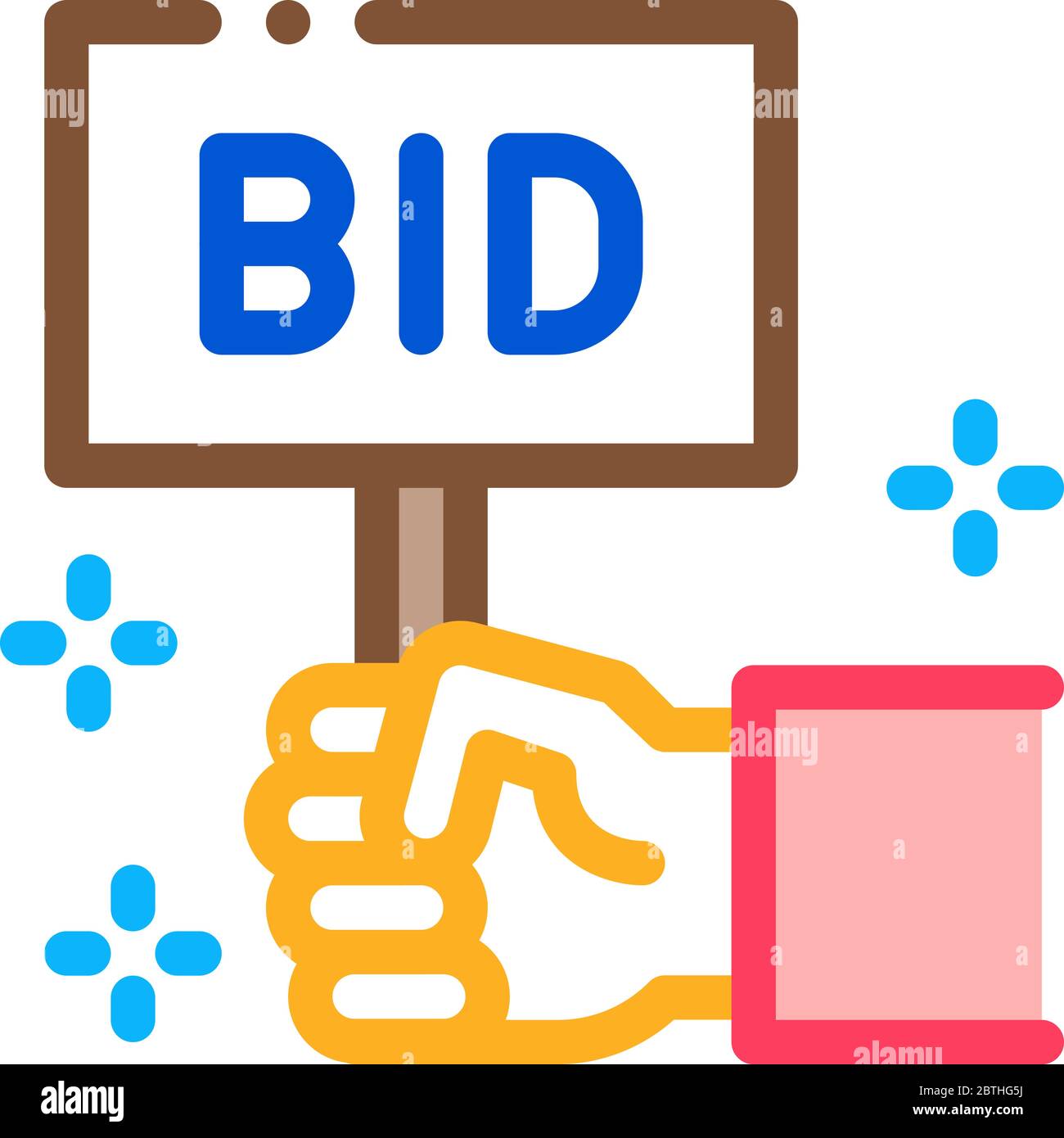 bid sign icon vector outline illustration Stock Vector Image & Art - Alamy