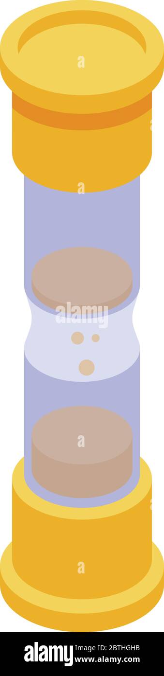 Quest hourglass icon, isometric style Stock Vector