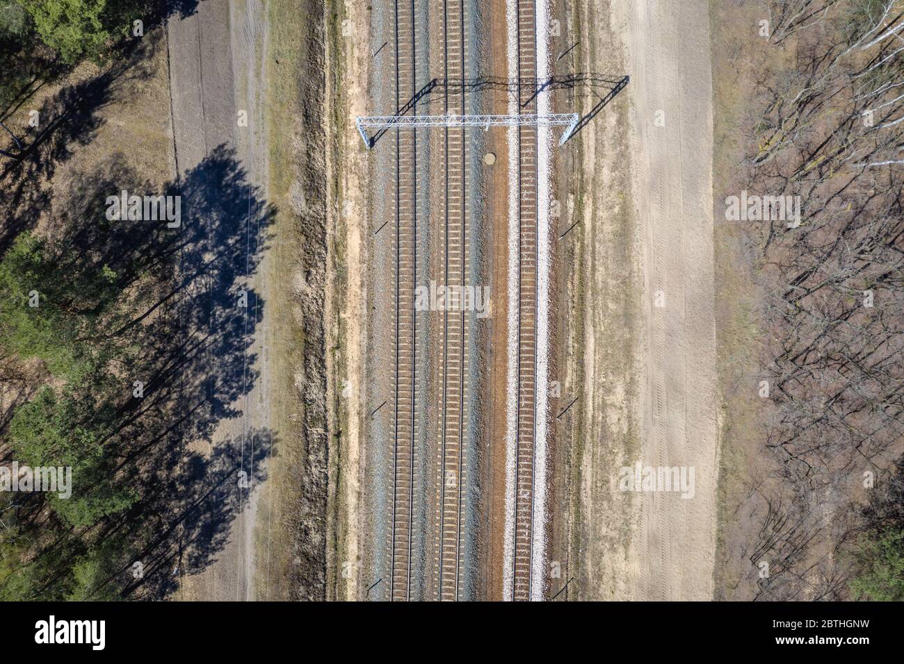 Aerial view of railway tracks hi-res stock photography and images - Alamy