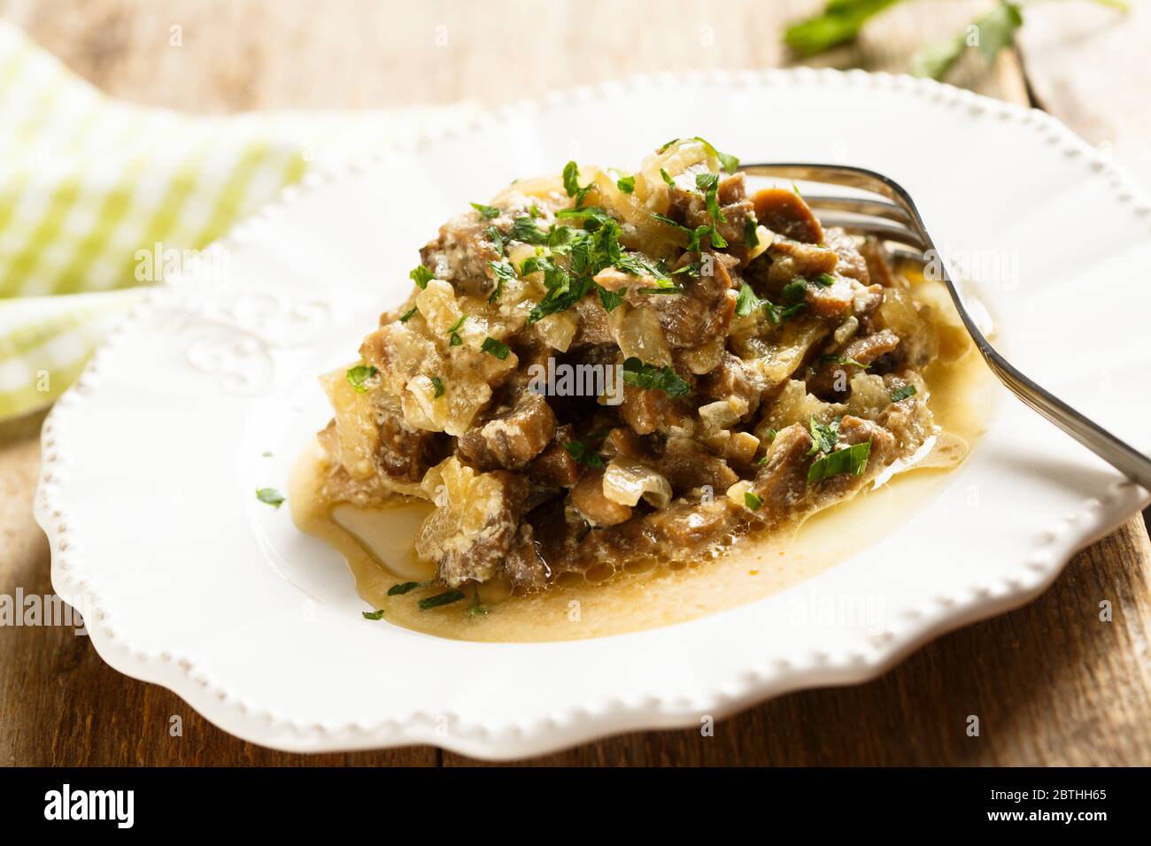 Homemade mushroom ragout with onion Stock Photo - Alamy