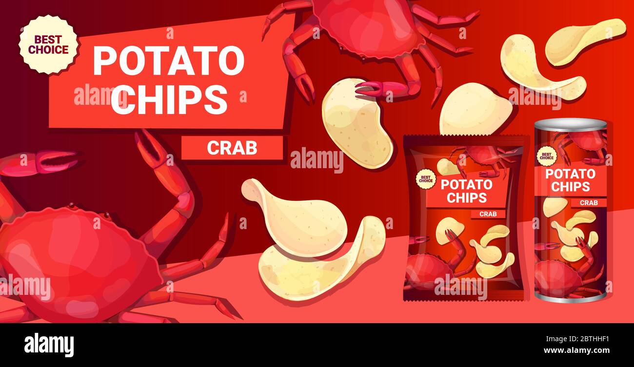 potato chips with crab flavor advertising composition of crisps natural
