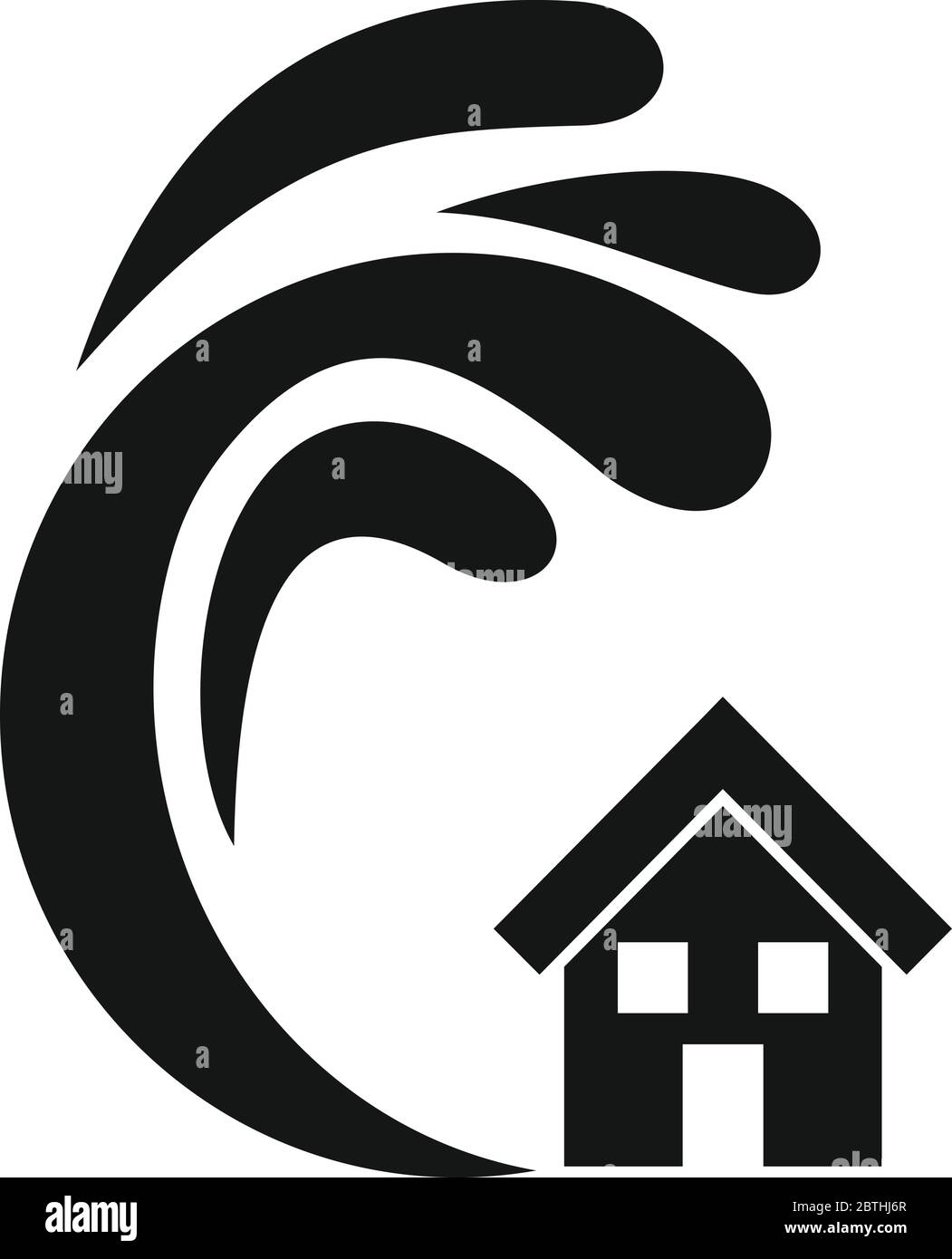 Risk tsunami icon. Simple illustration of risk tsunami vector icon for web design isolated on white background Stock Vector