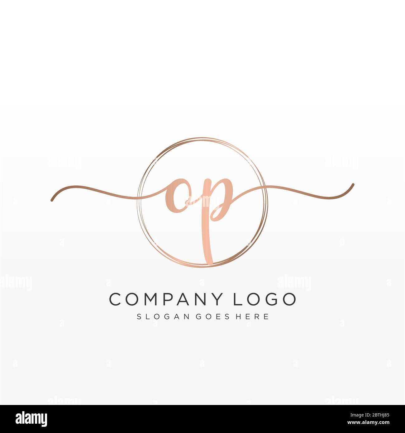 OP Initial handwriting logo with circle hand drawn template vector ...