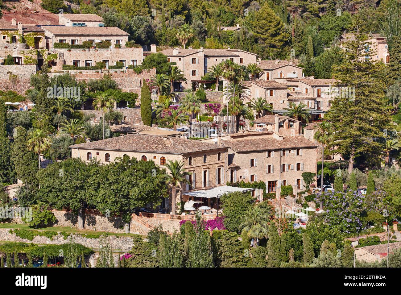 Hilltop town of Deia, Mallorca, Balearics, Spain Stock Photo