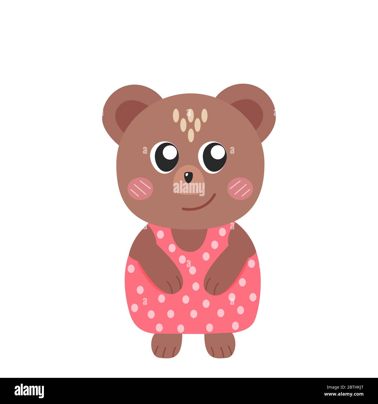 Cute cartoon funny bear, stock vector illustration isolated on white ...