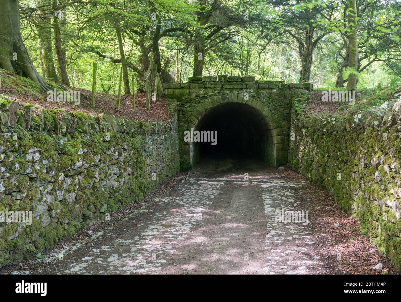 Victorian tunnels near Ingleborough Hall, Clapham, North Yorkshire built to secure privacy for residents of the hall Stock Photo