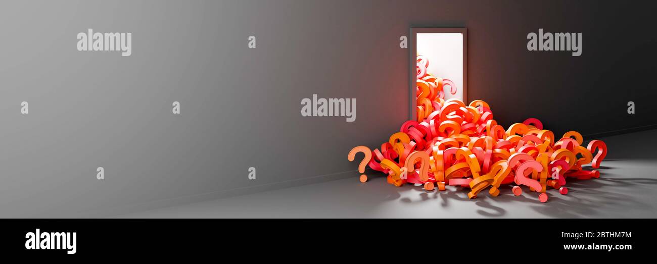 Infinite question marks, original three dimensional illustration, 3d ...